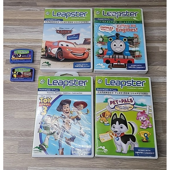 Leapfrog Other - 6 LeapFrog Leapster Game Cartridges Cars Wall E Thomas Engine Toy Story XMen
